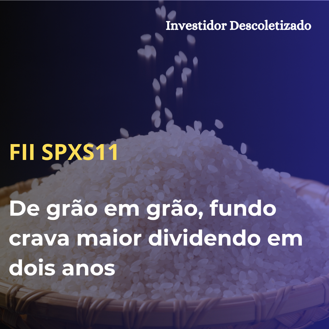De grão em grão, FII SPXS11 crava maior dividendo em dois anos