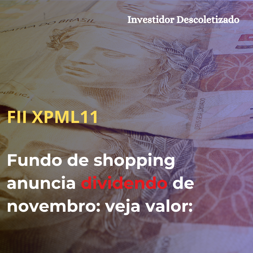 FII XPML11 anuncia dividendos para novembro; veja valor